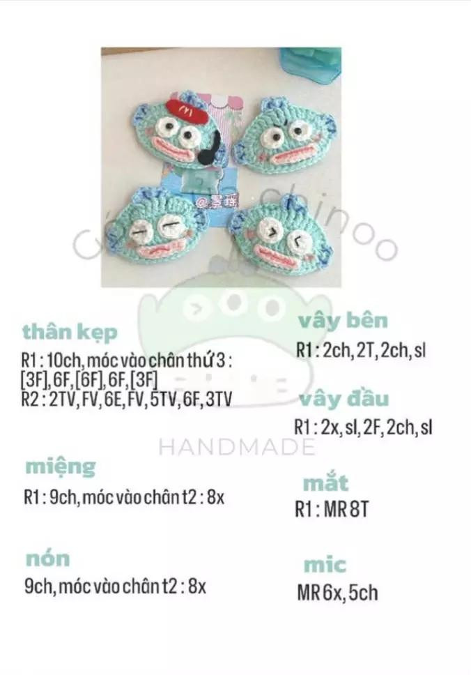 trái tim, kẹp tóc, cá hề, heo