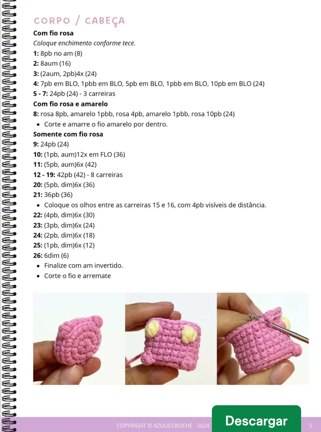 Três Bonecos de Amigurumi Estilo BT21 para Iniciantes
