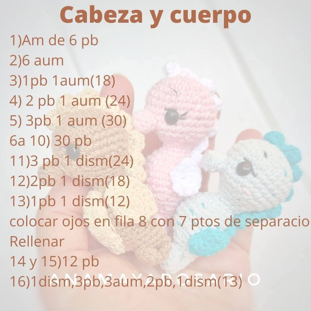 Trío de caballitos de mar amigurumi hechos a mano: patrón de crochet creativo