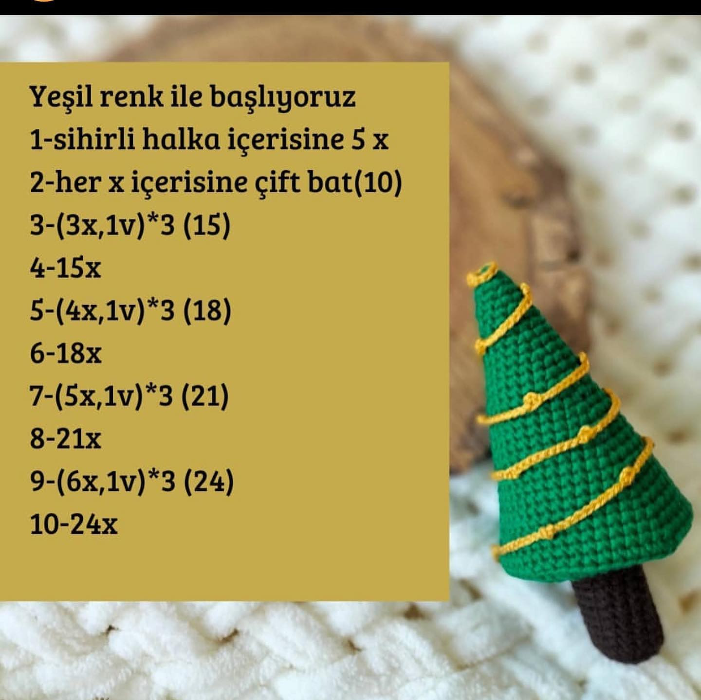 Ücretsiz Tarif: Kolay Noel Ağacı Amigurumi Deseni