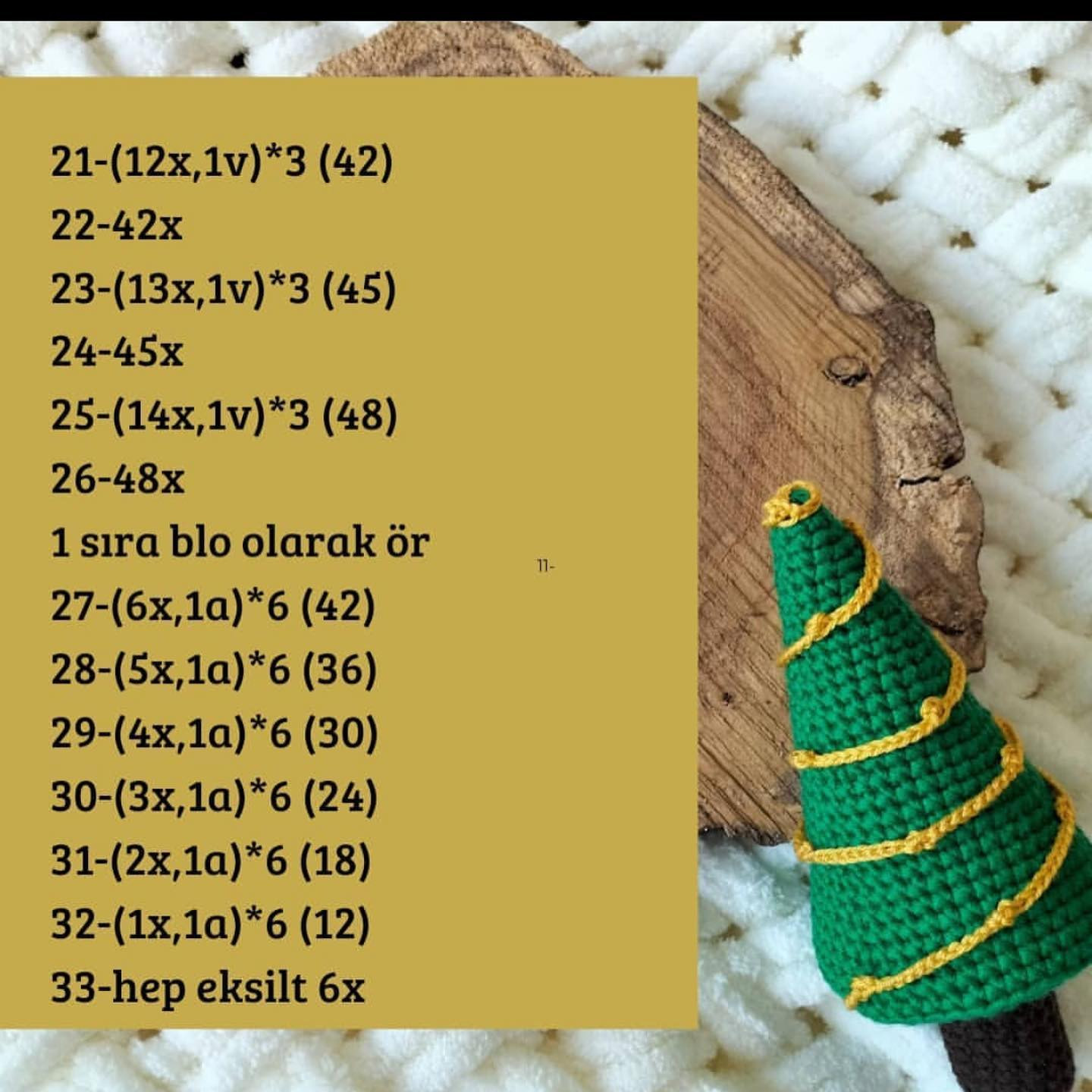Ücretsiz Tarif: Kolay Noel Ağacı Amigurumi Deseni