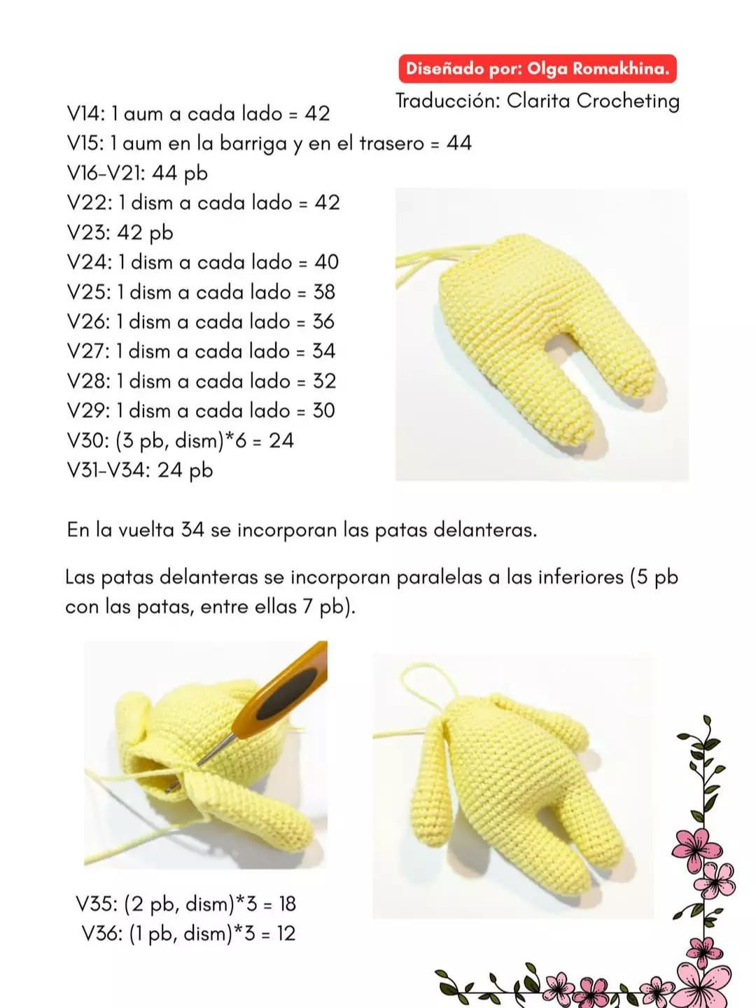 Una adorable liebre tejida con orejas esponjosas y vestimenta colorida