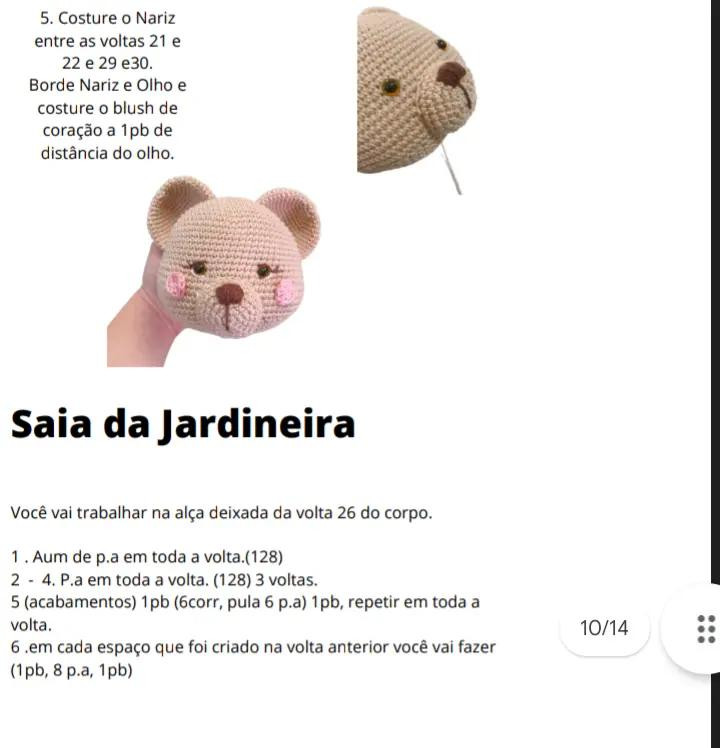 Ursinho de Crochê com Vestido Rosa: Guia de Ponto Completo