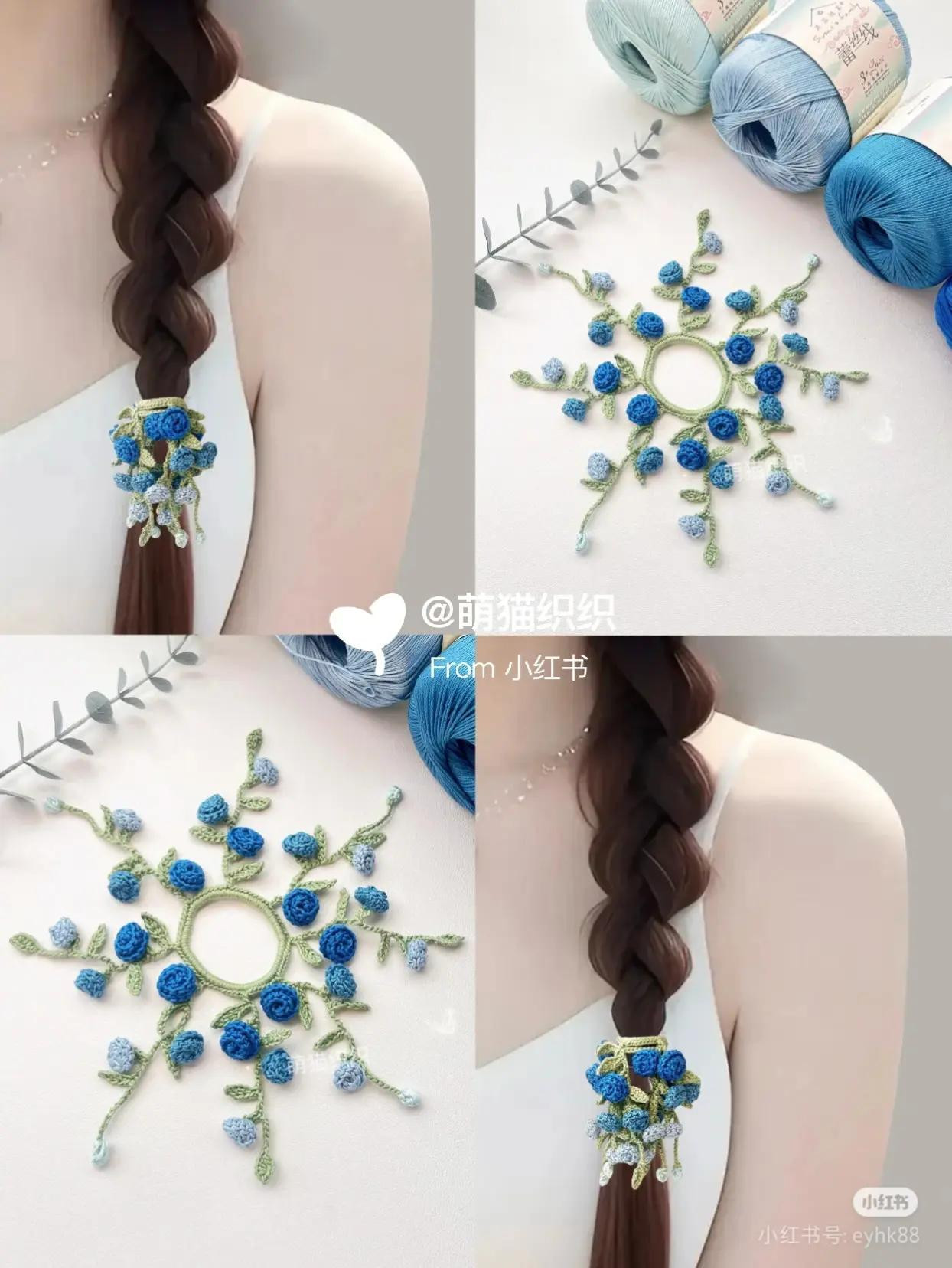 vòng dây buộc tóc hoa hồng nhỏ