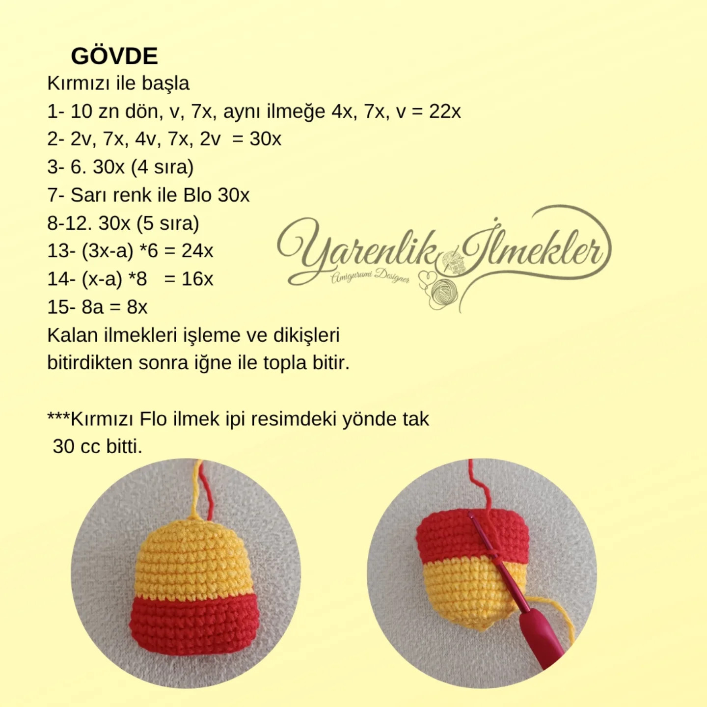 Winnie Temalı Anahtarlık İçin Kolay Tığ İşi Tarifi