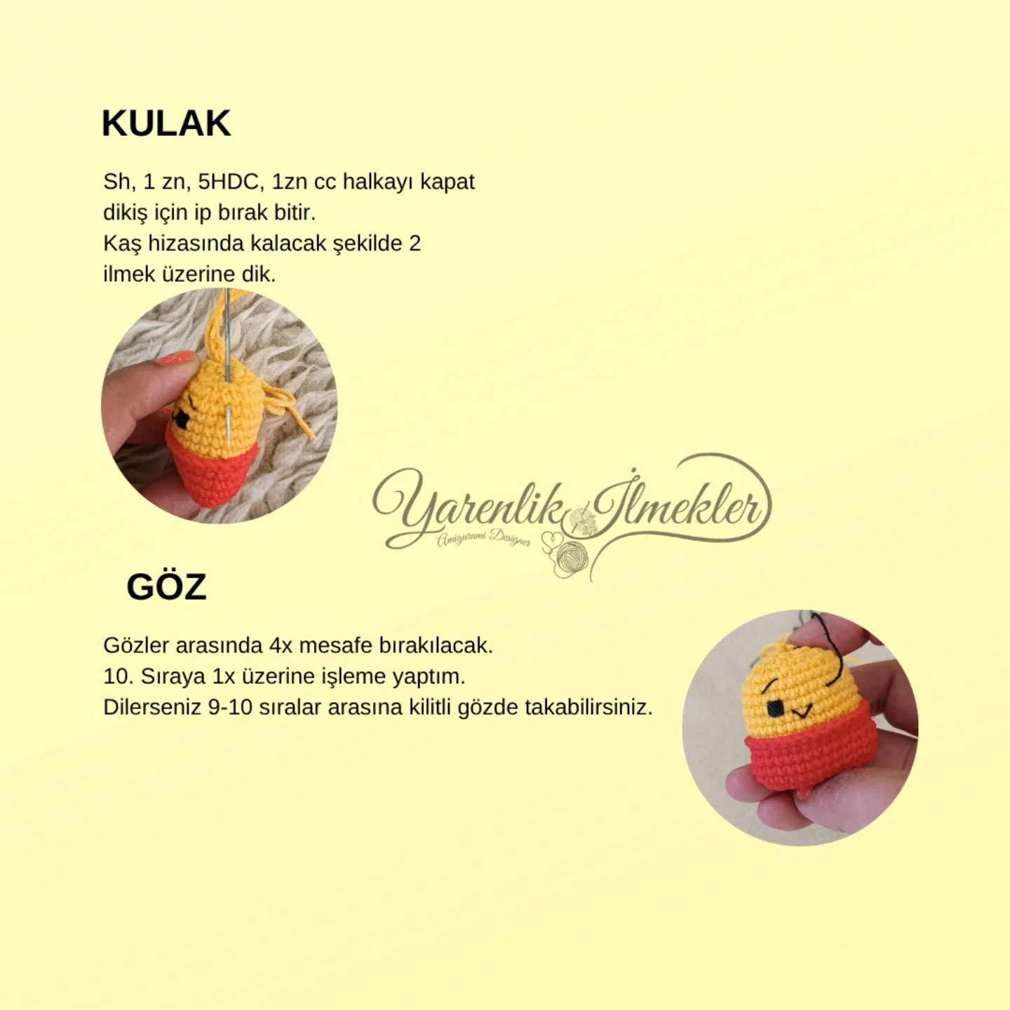 Winnie Temalı Anahtarlık İçin Kolay Tığ İşi Tarifi