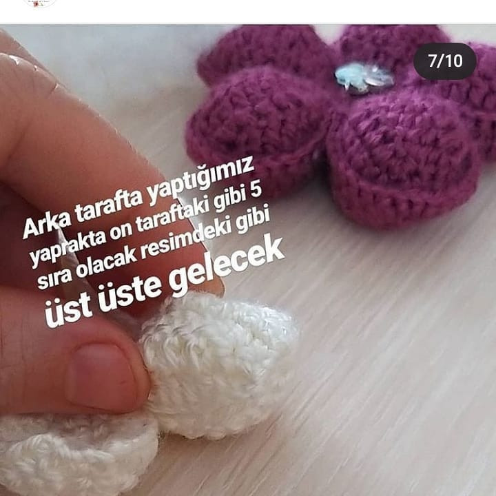8 Zincir ile Başlayan Çiçek Motifi Yapımı