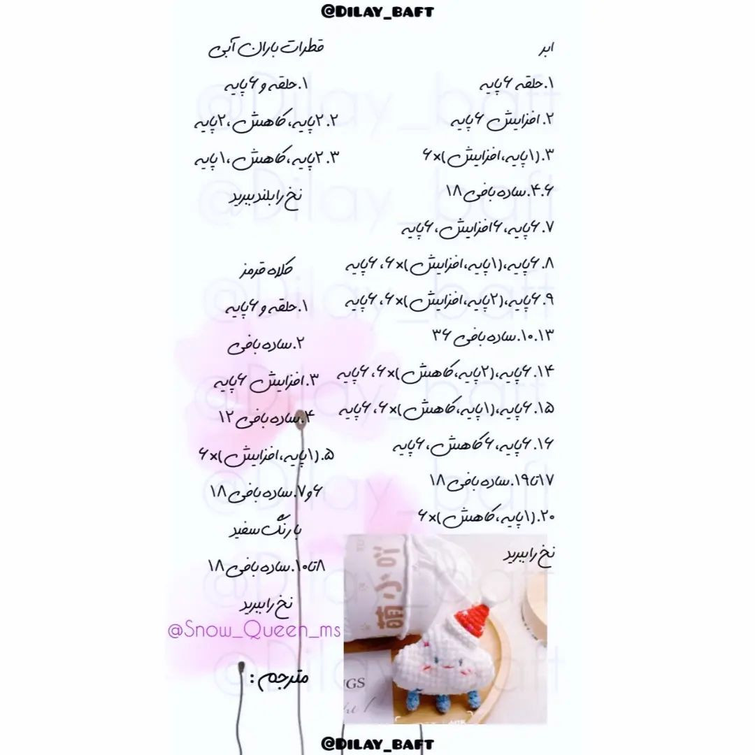 آموزش بافت عروسک ابر با کلاه بابانوئل