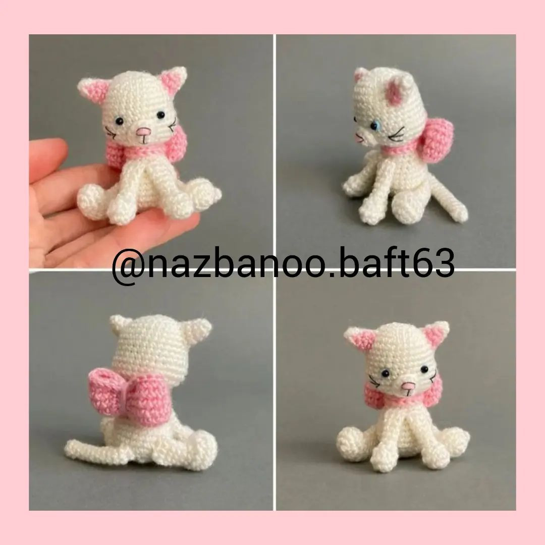 آموزش بافت عروسک گربه کوچک و زیبا