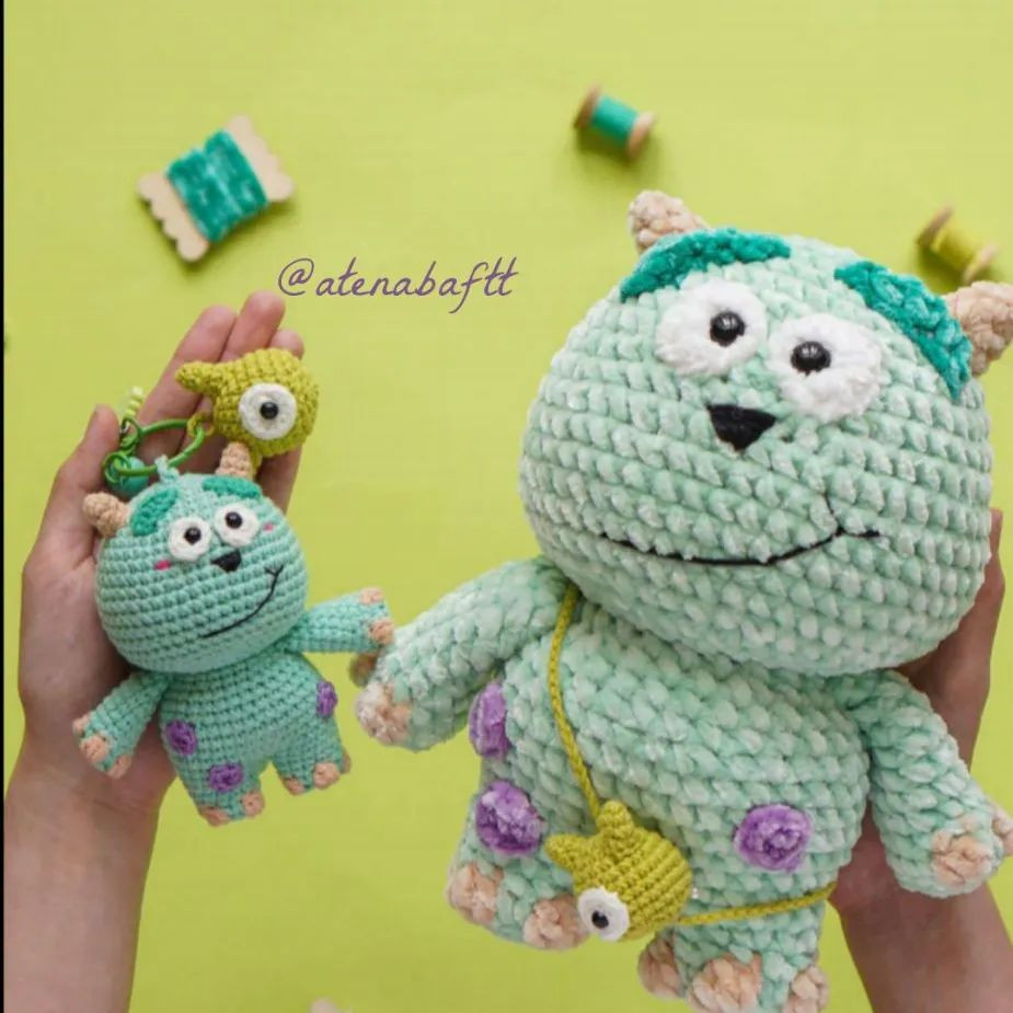 آموزش بافت عروسک هیولا با قلاب بافی