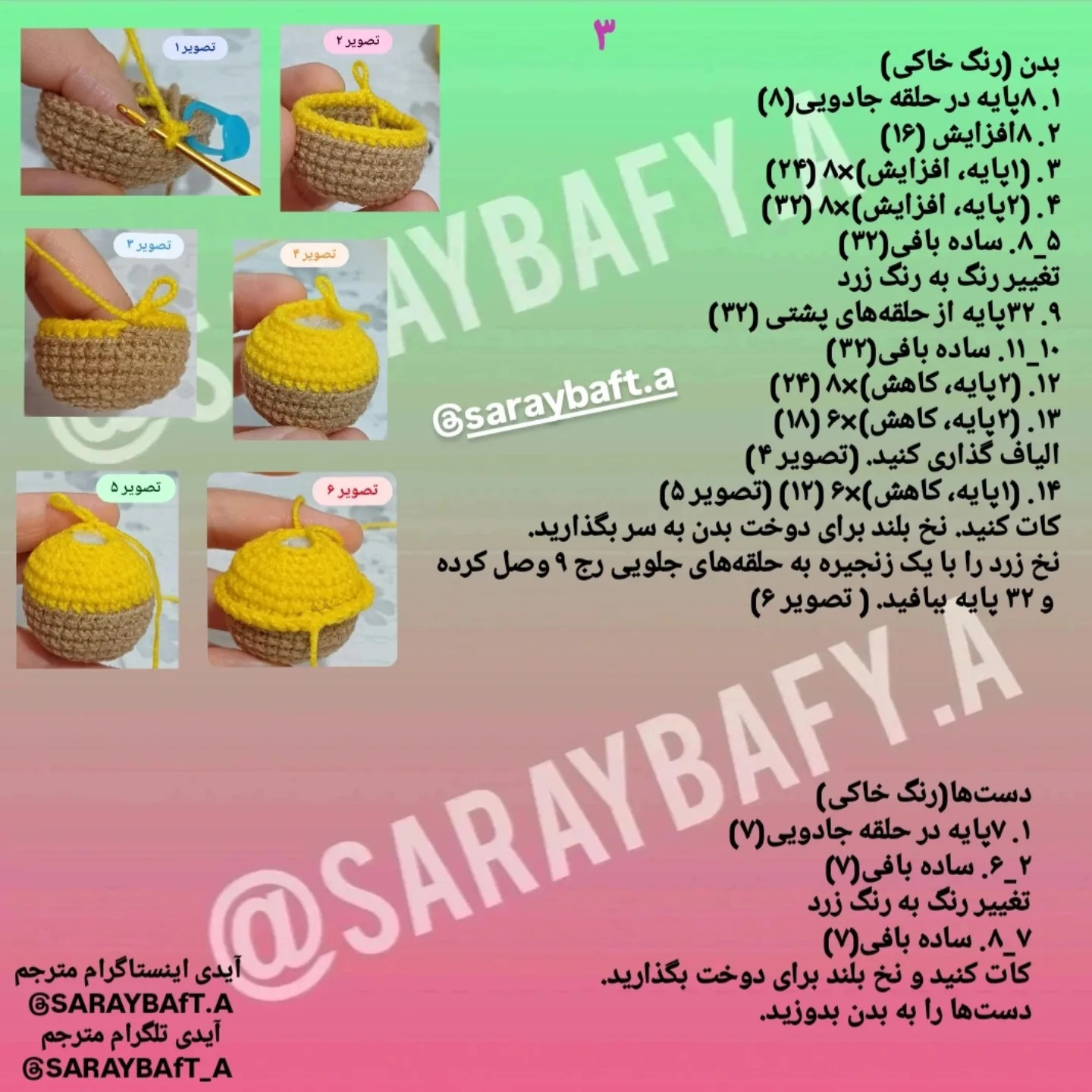آموزش بافت عروسک خرسی کوچک با کلاه سبز