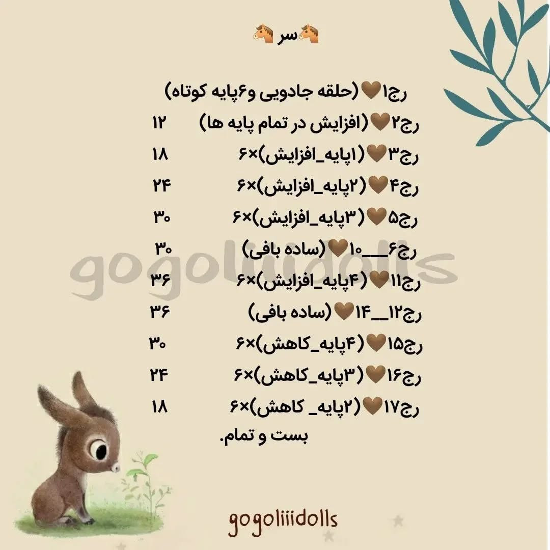 آموزش بافت عروسک قلاب بافی خرگوش با لباس آبی