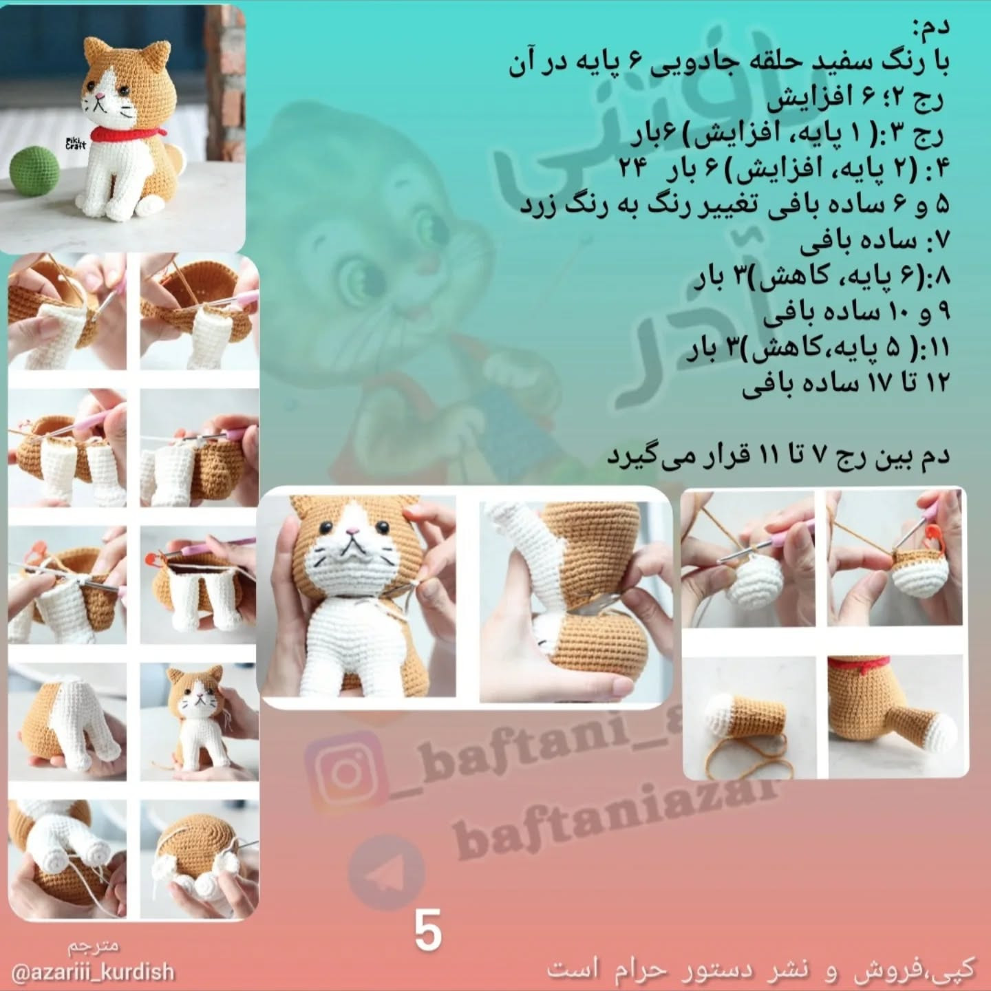 آموزش بافت گربه