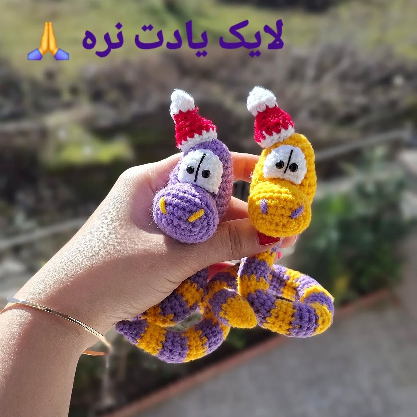 آموزش رایگان بافت عروسک مار با کلاه بابانوئل