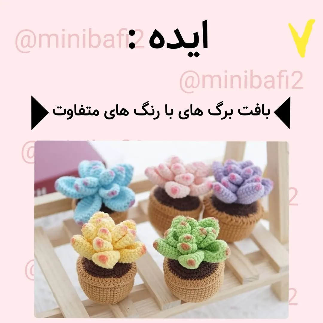 آموزش رایگان بافت گلدان کاکتوس قلاب‌بافی