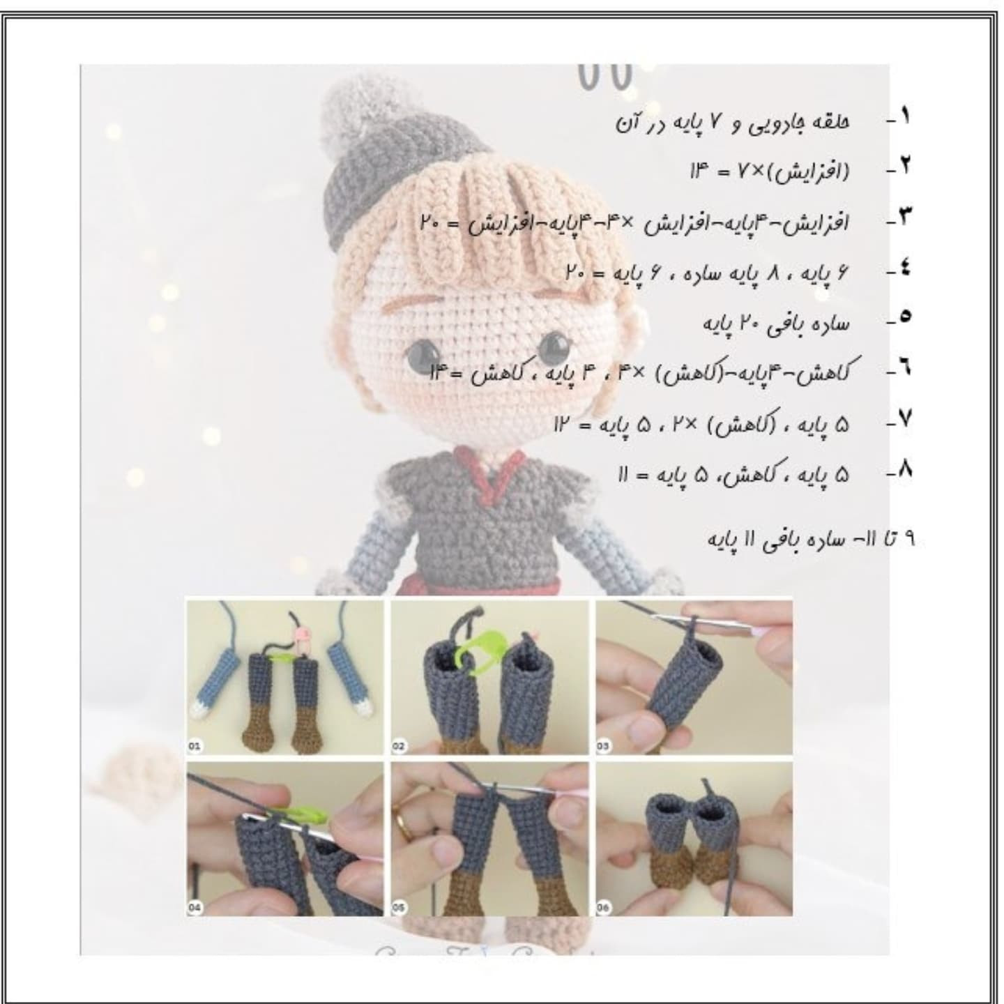 آموزش رایگان فیگور قلاب‌بافی مردانه