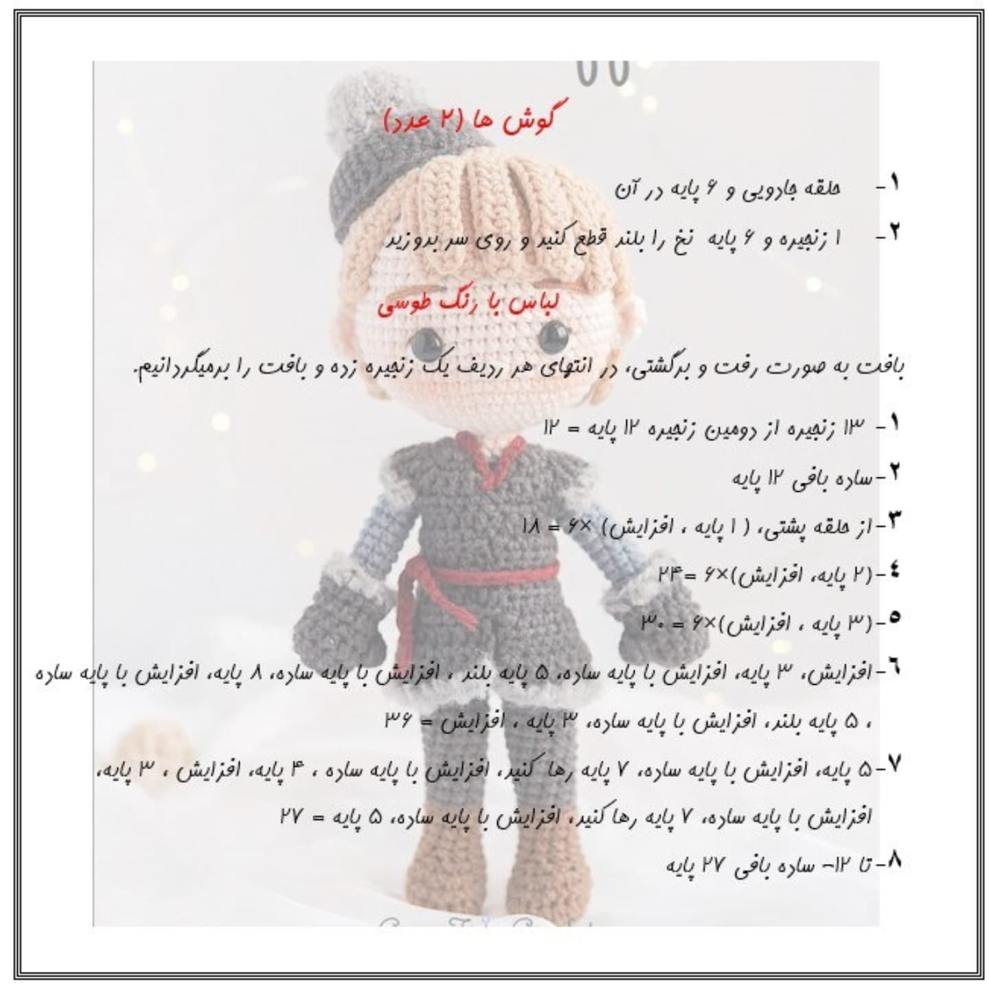 آموزش رایگان فیگور قلاب‌بافی مردانه