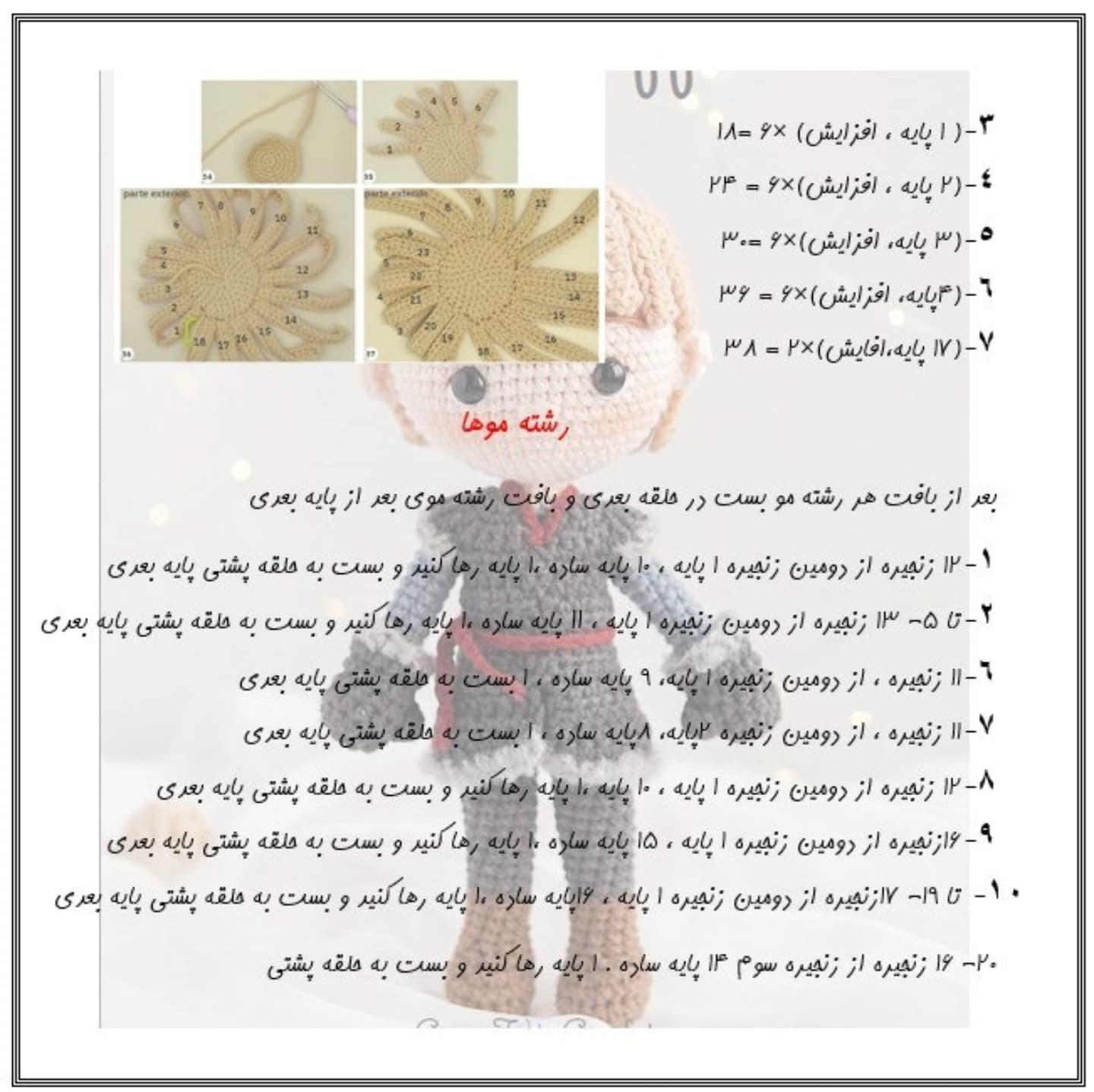 آموزش رایگان فیگور قلاب‌بافی مردانه