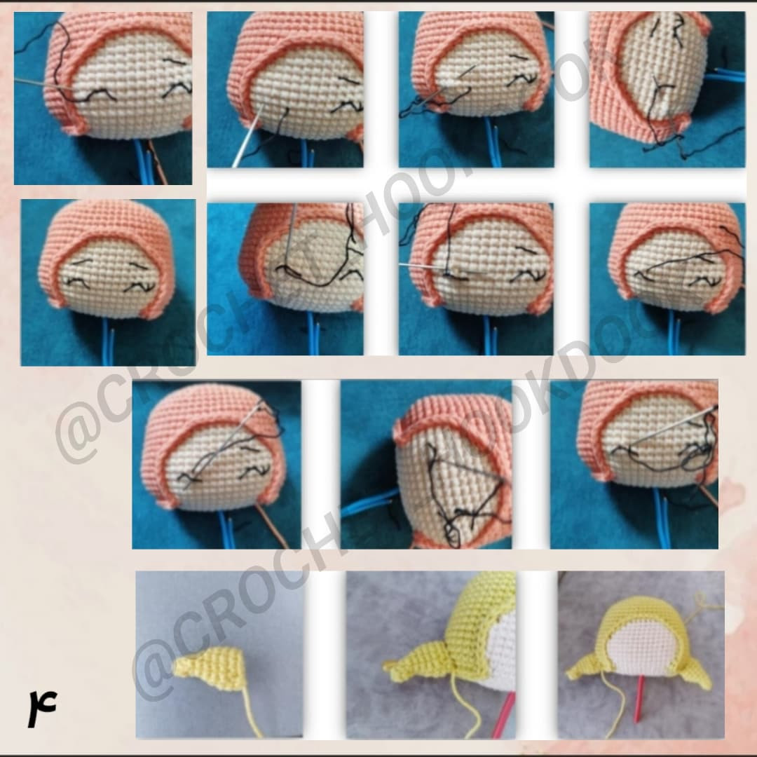 عروسک بافتنی تک شاخ زیبا