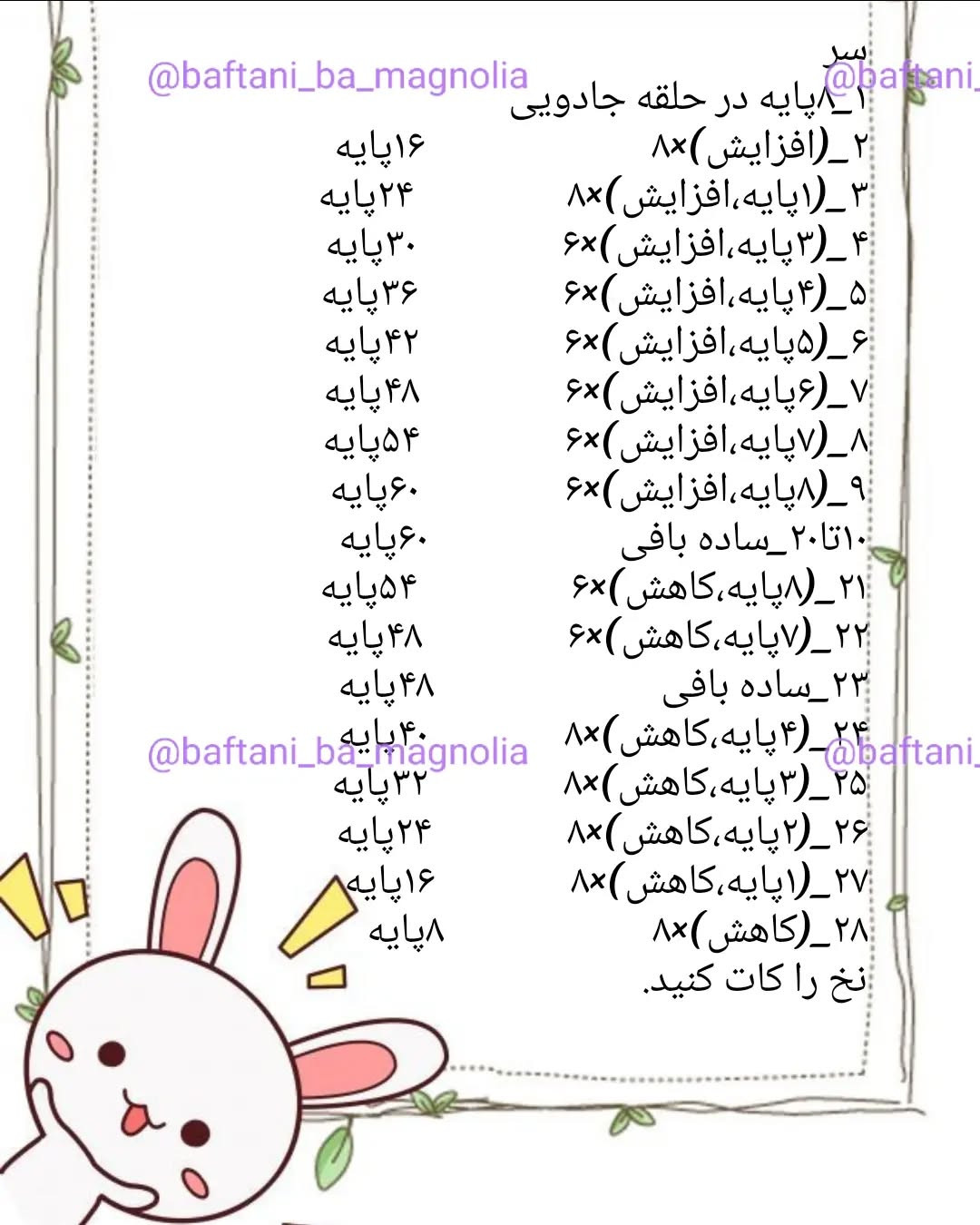 عروسک خرگوش قلاب‌بافی با لباس نارنجی زیبا