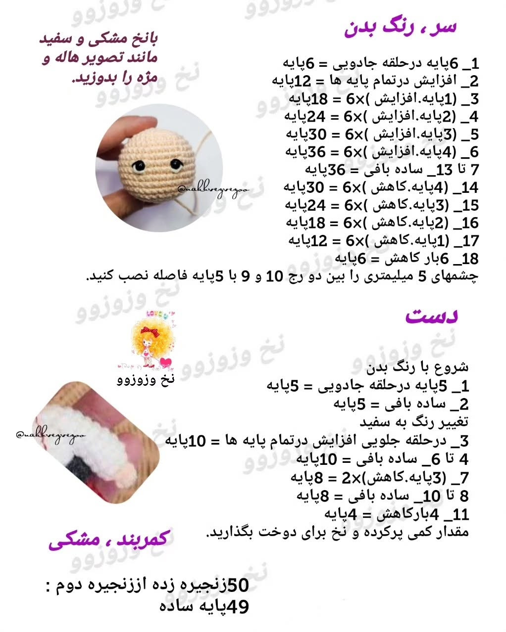 عروسک‌های قزاق بافتنی: راهنمای ساخت و طراحی