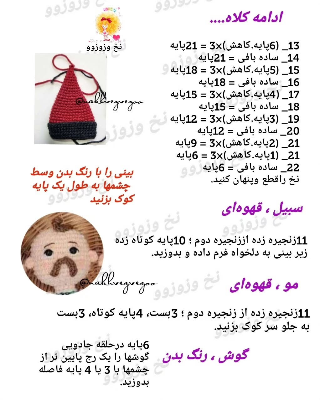 عروسک‌های قزاق بافتنی: راهنمای ساخت و طراحی