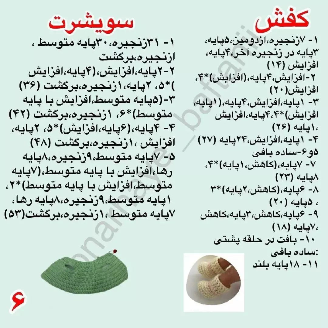 الگوی عروسک بافتنی با موهای صورتی و ژاکت سبز
