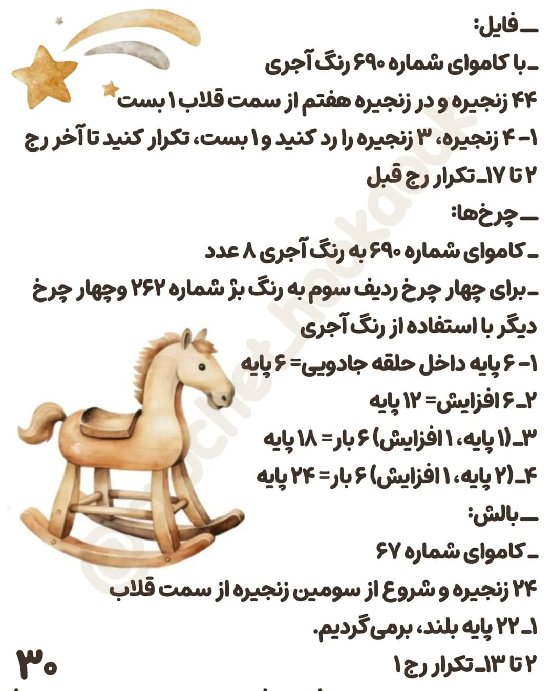 الگوی بافت عروسک با کالسکه و لوازم جانبی