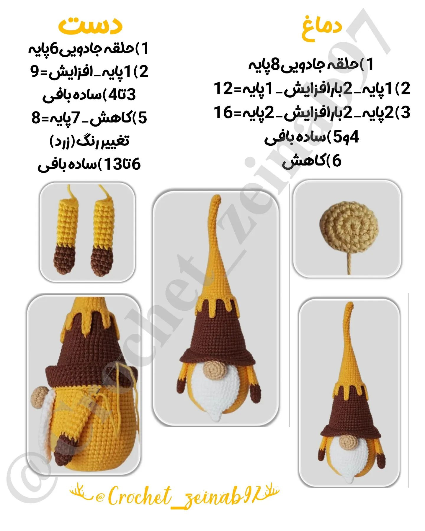 الگوی بافت عروسک جادوگر و دیگ عسل