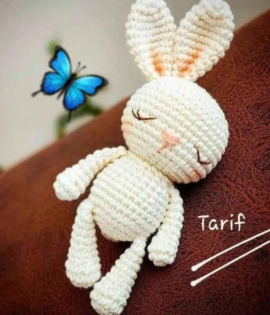 الگوی بافت عروسک خرگوش کوچک و دوست‌داشتنی