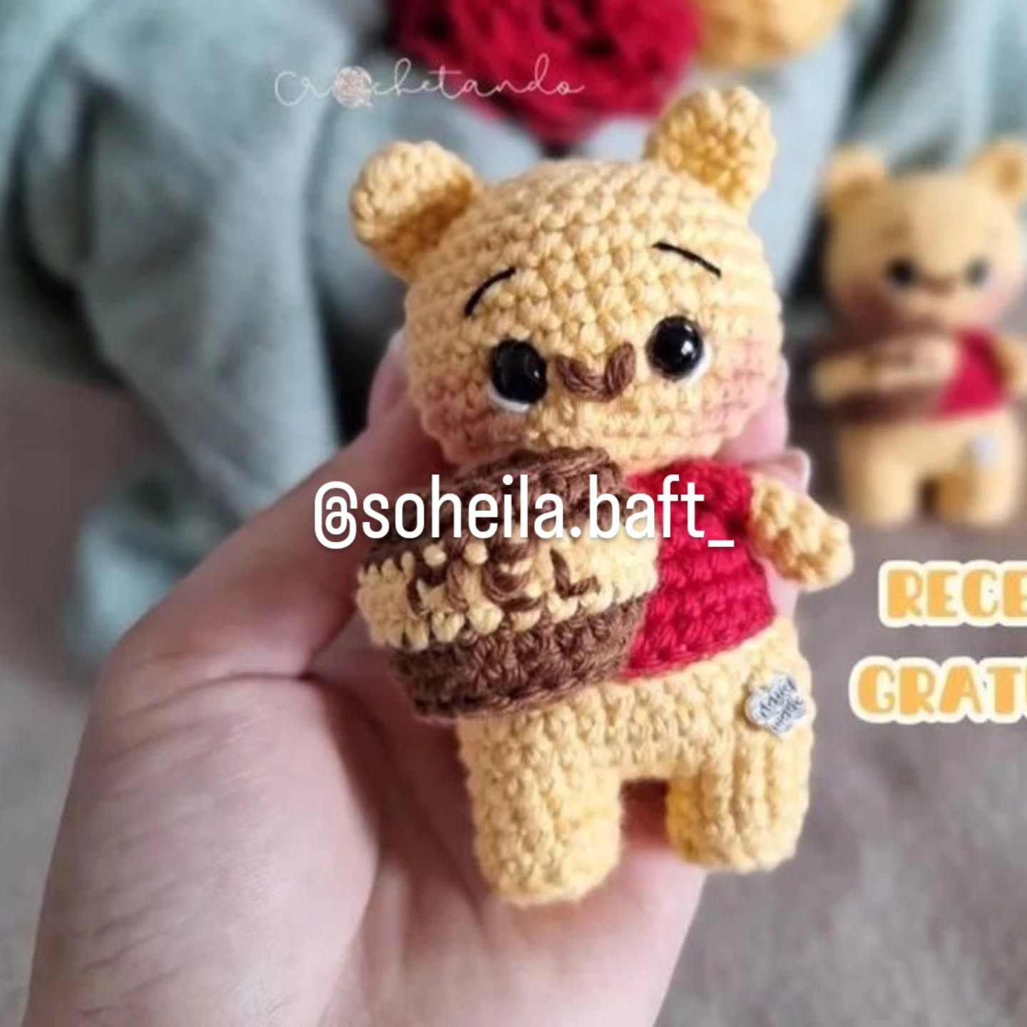 الگوی بافت خرس عروسکی رایگان و آسان