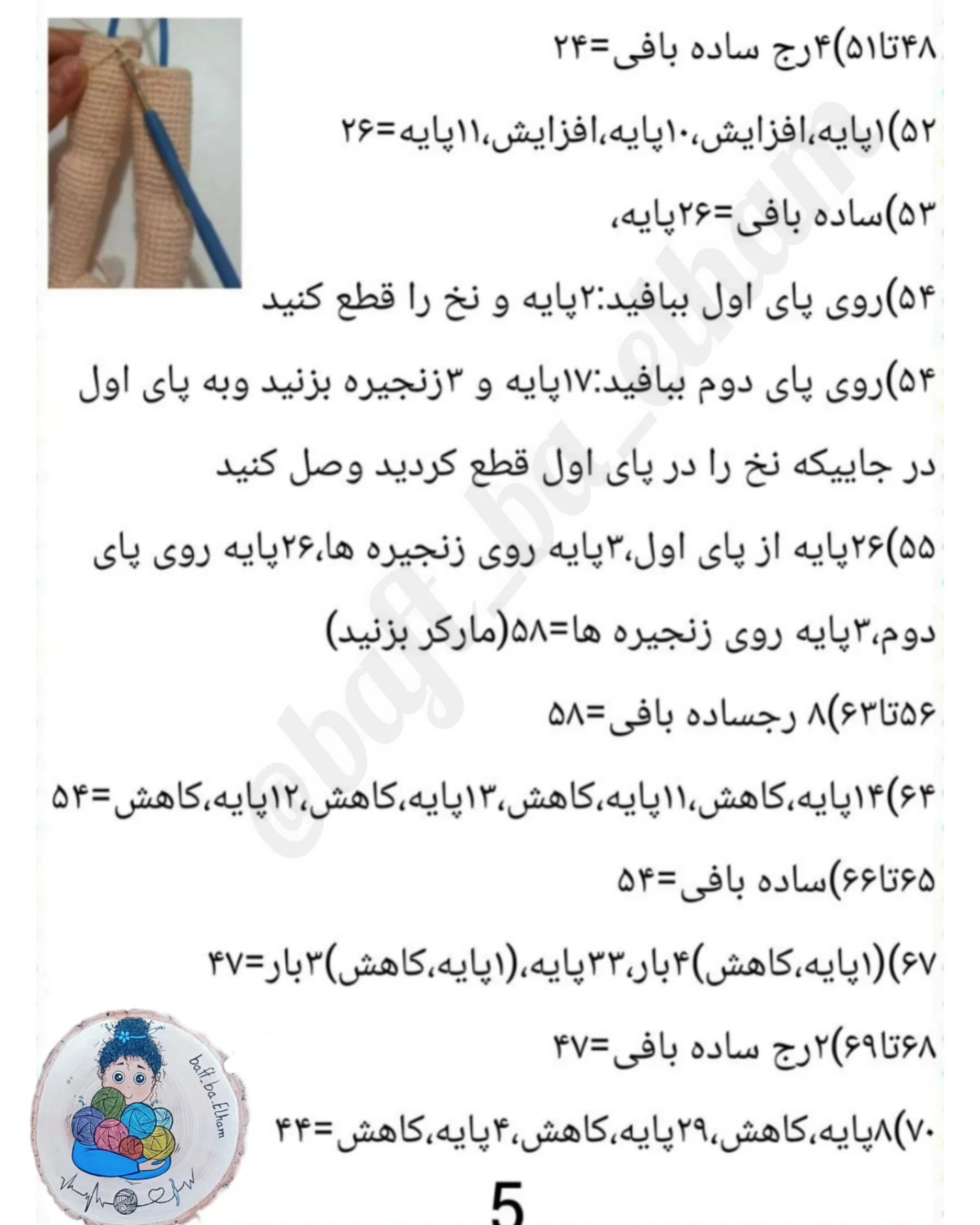 الگوی بافتنی عروسک دختر با کلاه سبز
