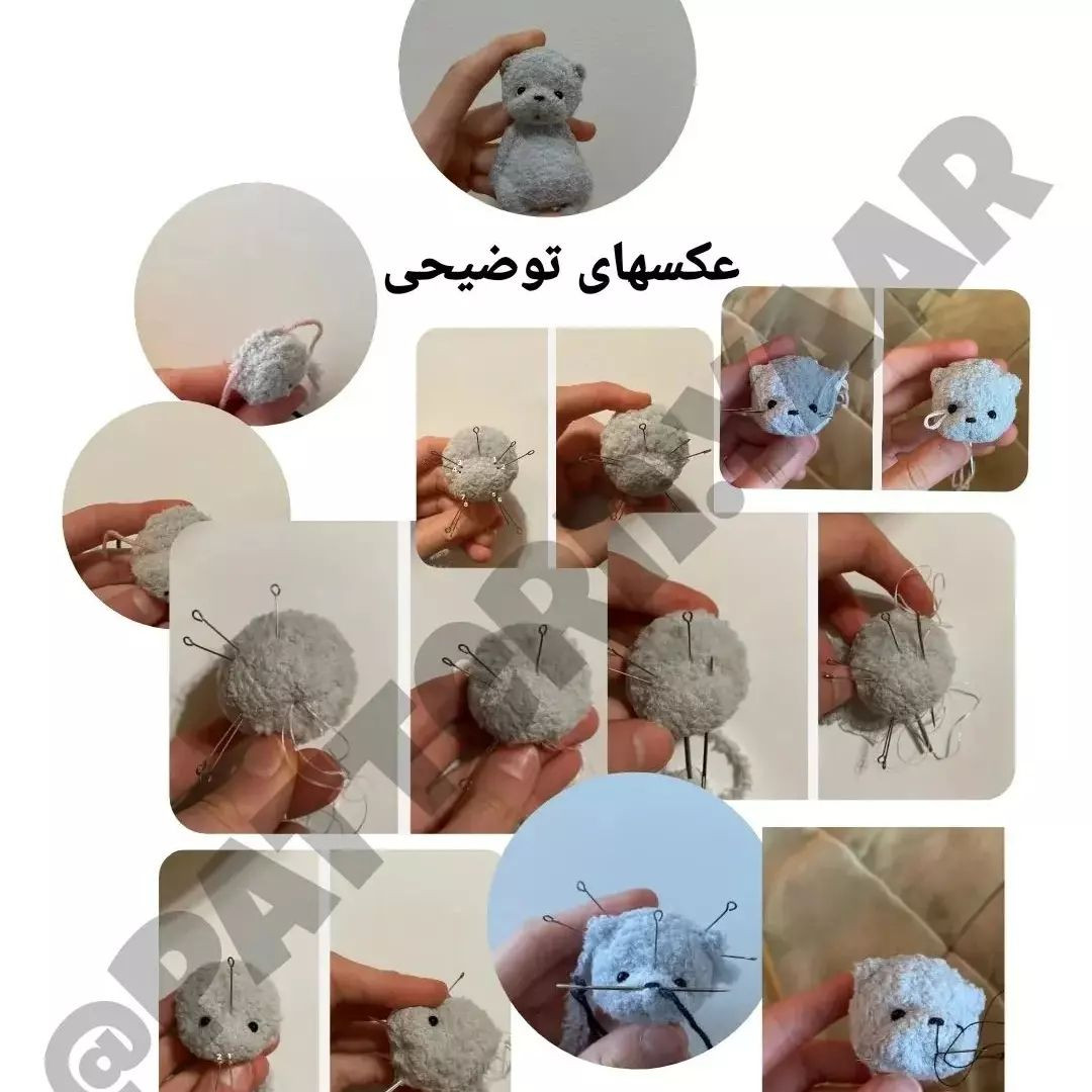 الگوی بافتنی عروسک خرس کوچک برای مبتدیان