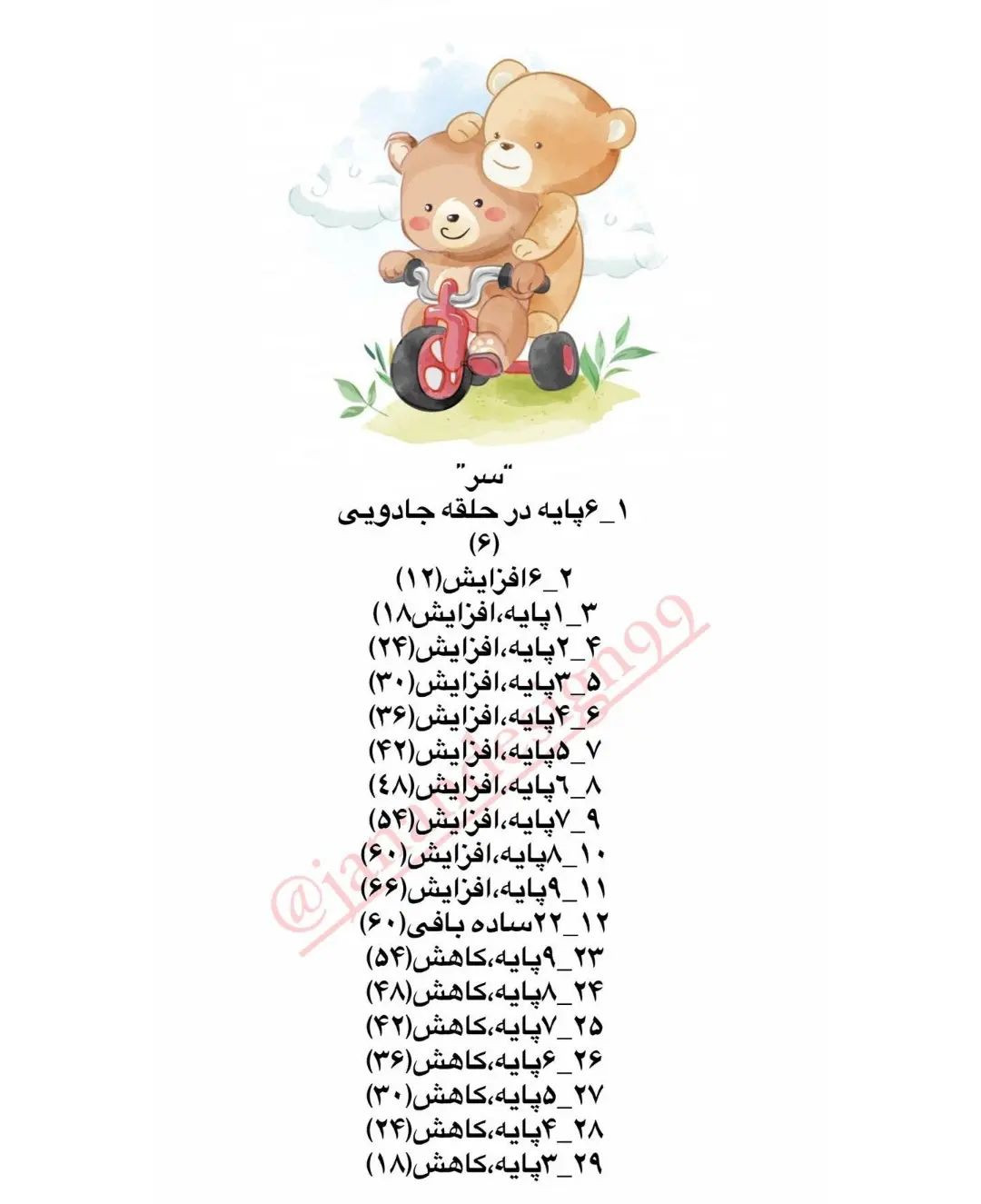 الگوی خرس قلاب‌بافی برای دکوراسیون اتاق کودک