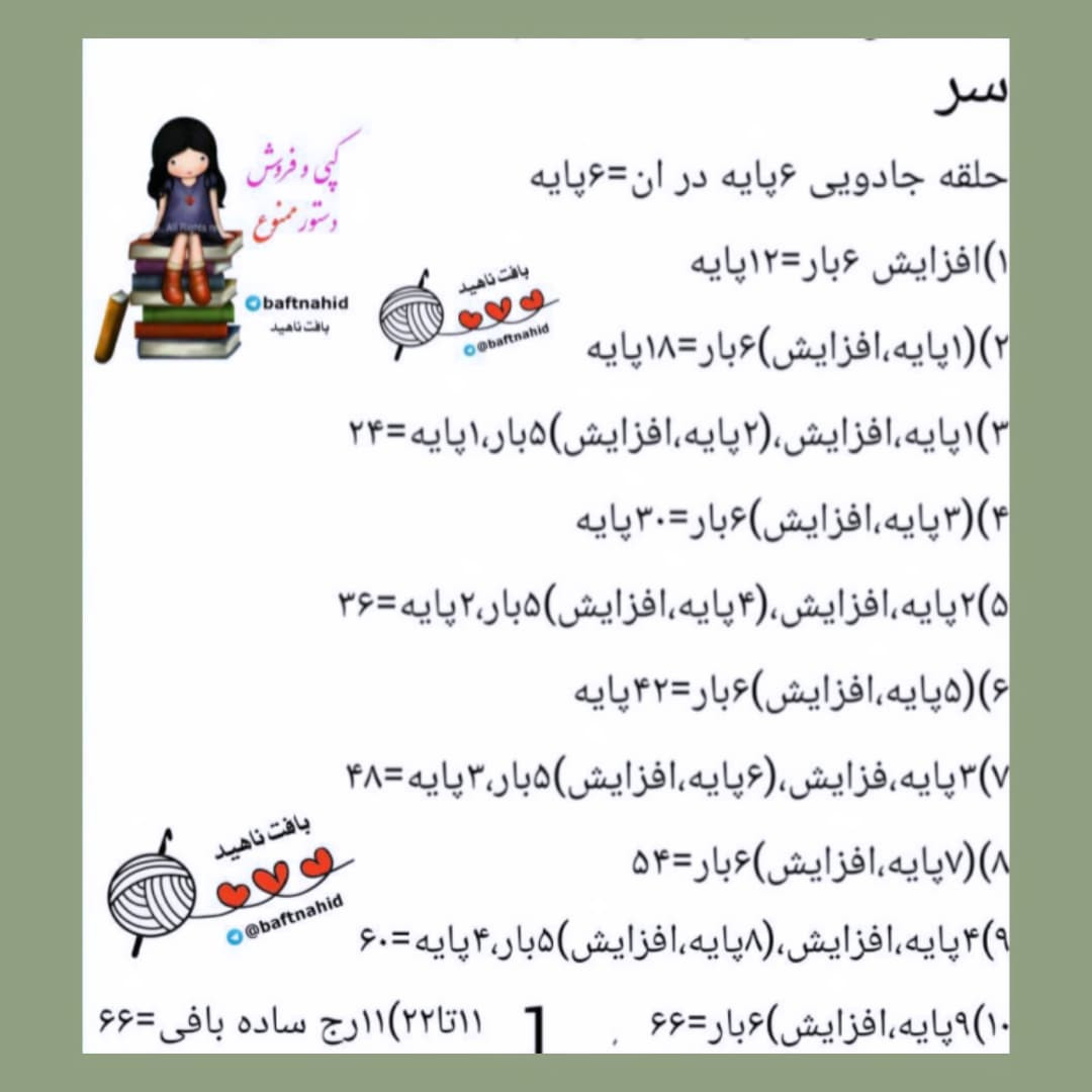 الگوی قلاب بافی عروسک دختر با کلاه صورتی