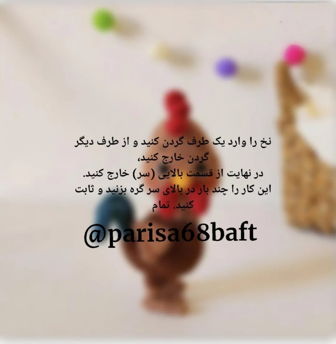 الگوی قلاب بافی خروس شاداب