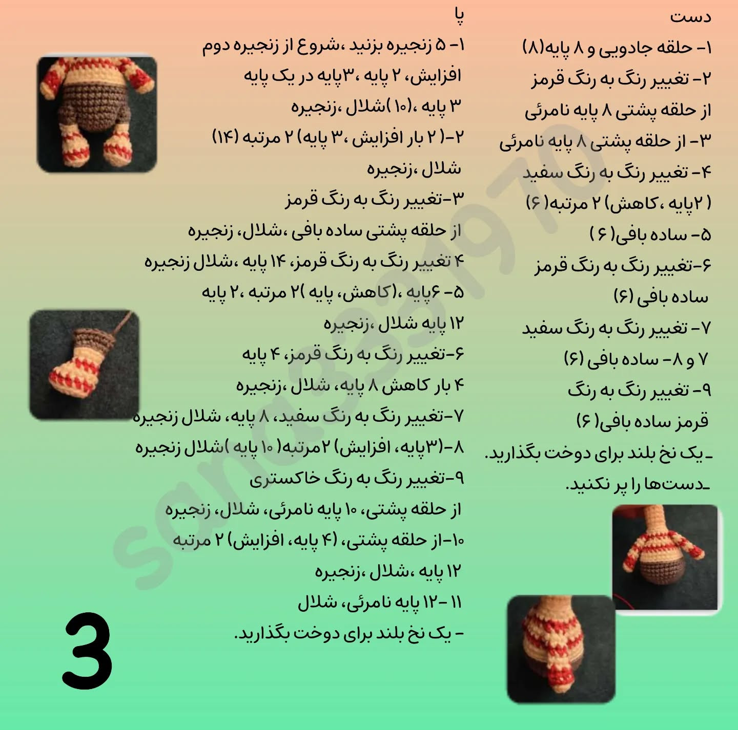الگوی قلاب‌بافی عروسک کوتوله بامزه با کلاه نوک‌تیز