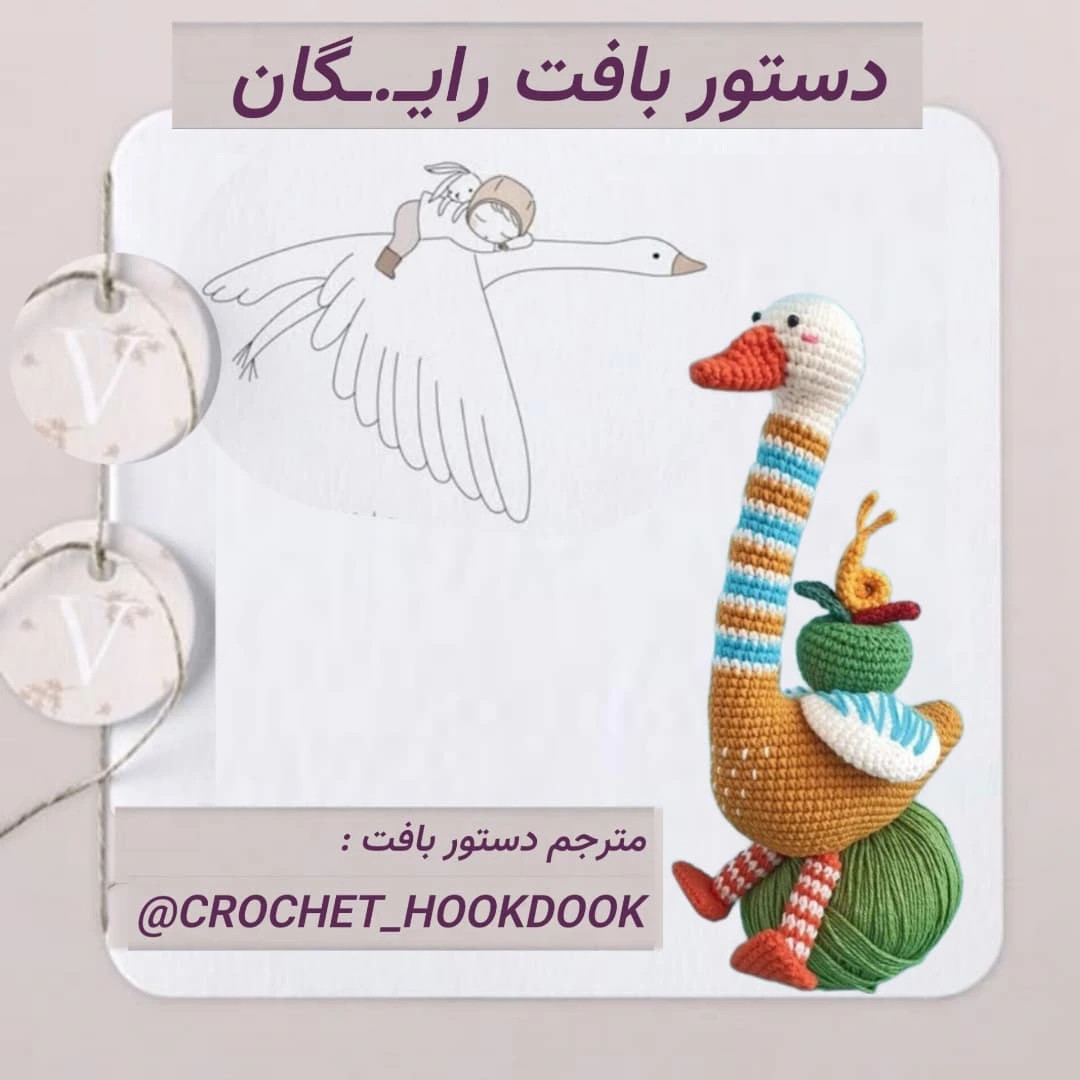 الگوی قلاب‌بافی مرغابی با جزئیات کامل