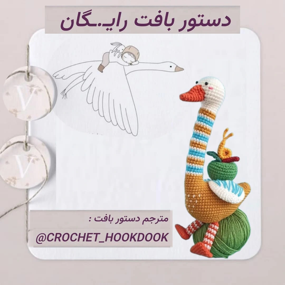 الگوی قلاب‌بافی مرغابی با جزئیات کامل