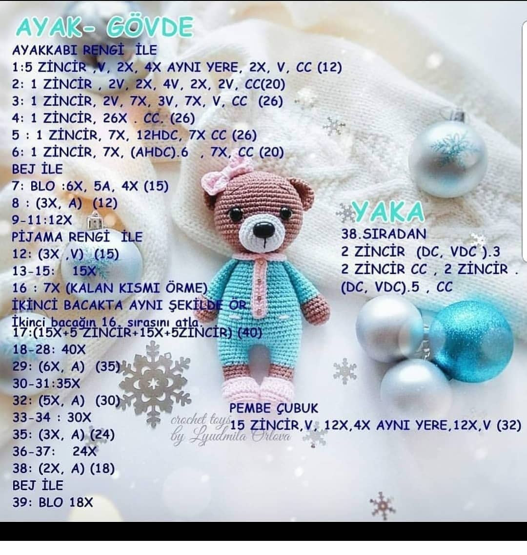 Amigurumi Ayı Yapımı İçin Detaylı Tığ İşi Şeması
