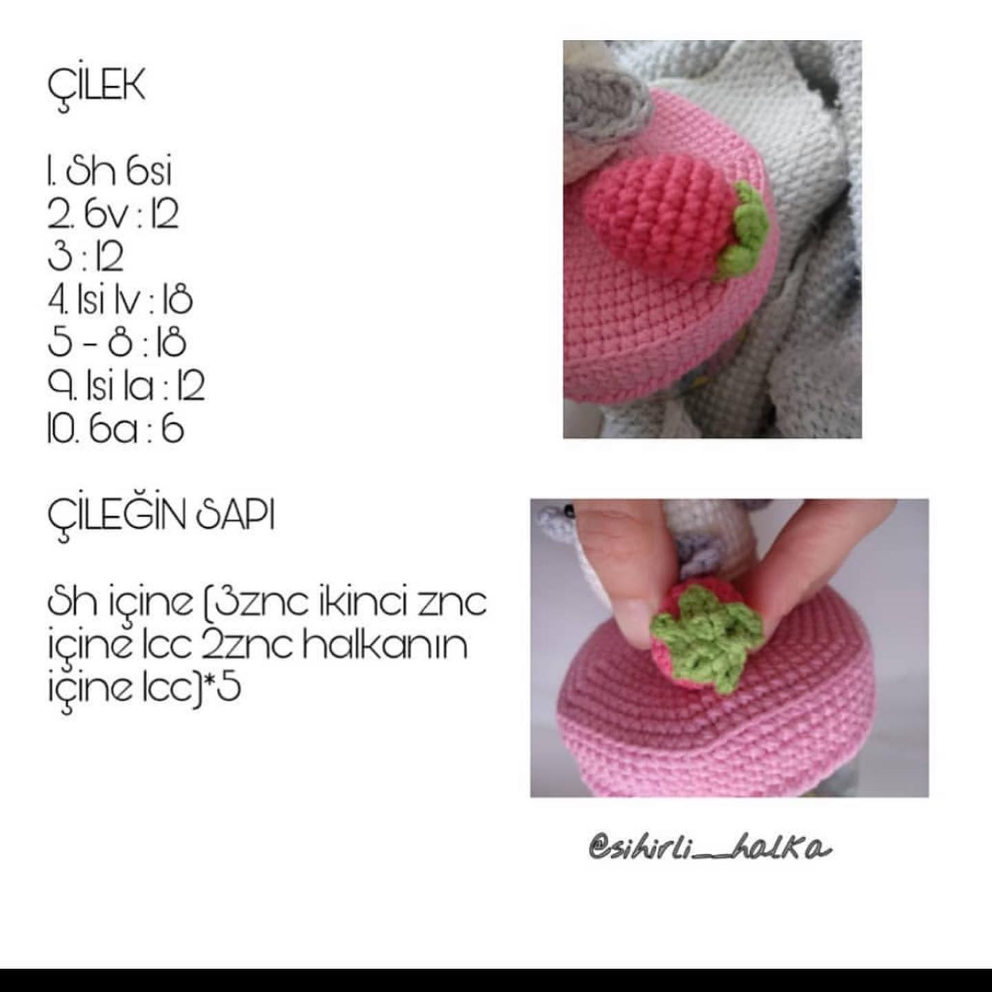 "Amigurumi Kuş ve Çilekli Kavanoz Kapağı Örgü Deseni"