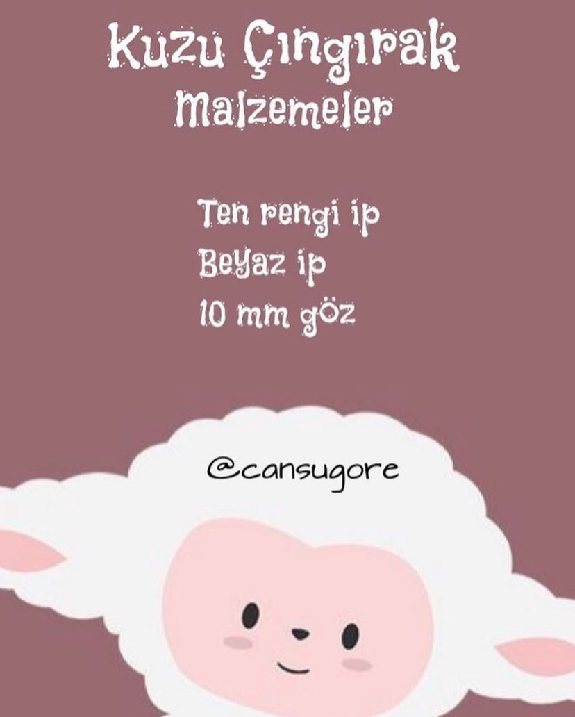 Amigurumi Kuzu Desenli Diş Kaşıyıcı Yapımı İçin Ücretsiz Tarif