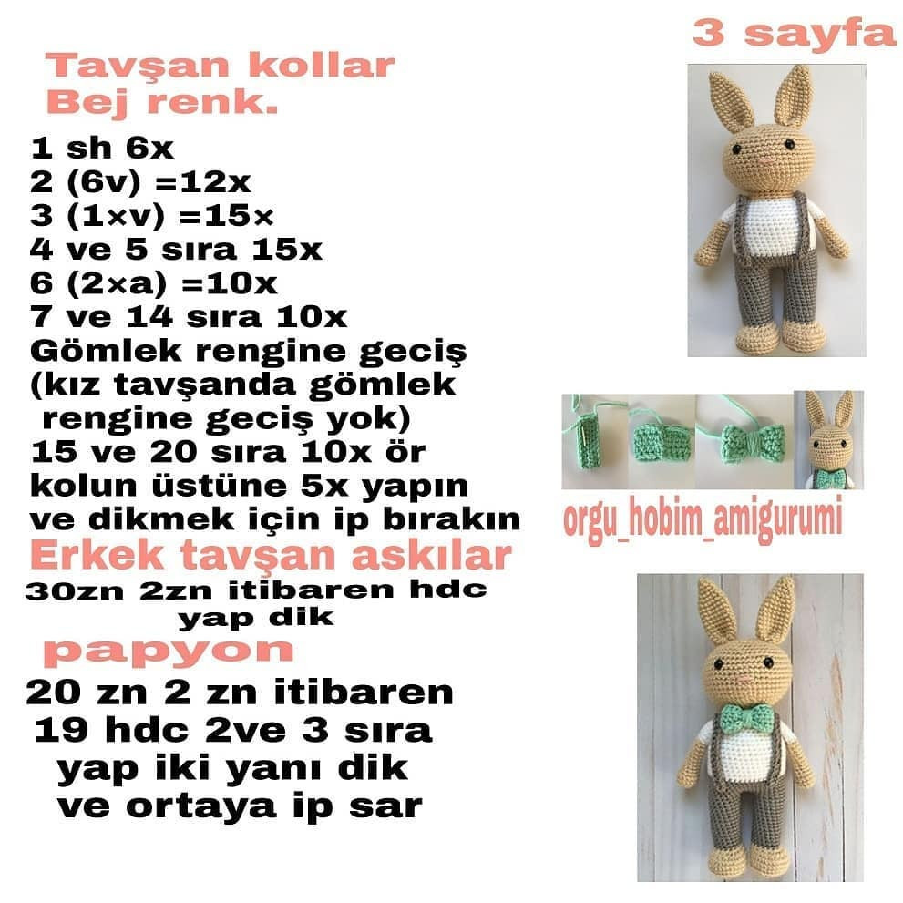 Amigurumi Tavşan Çift: Sevimli ve Şık Tasarımlar
