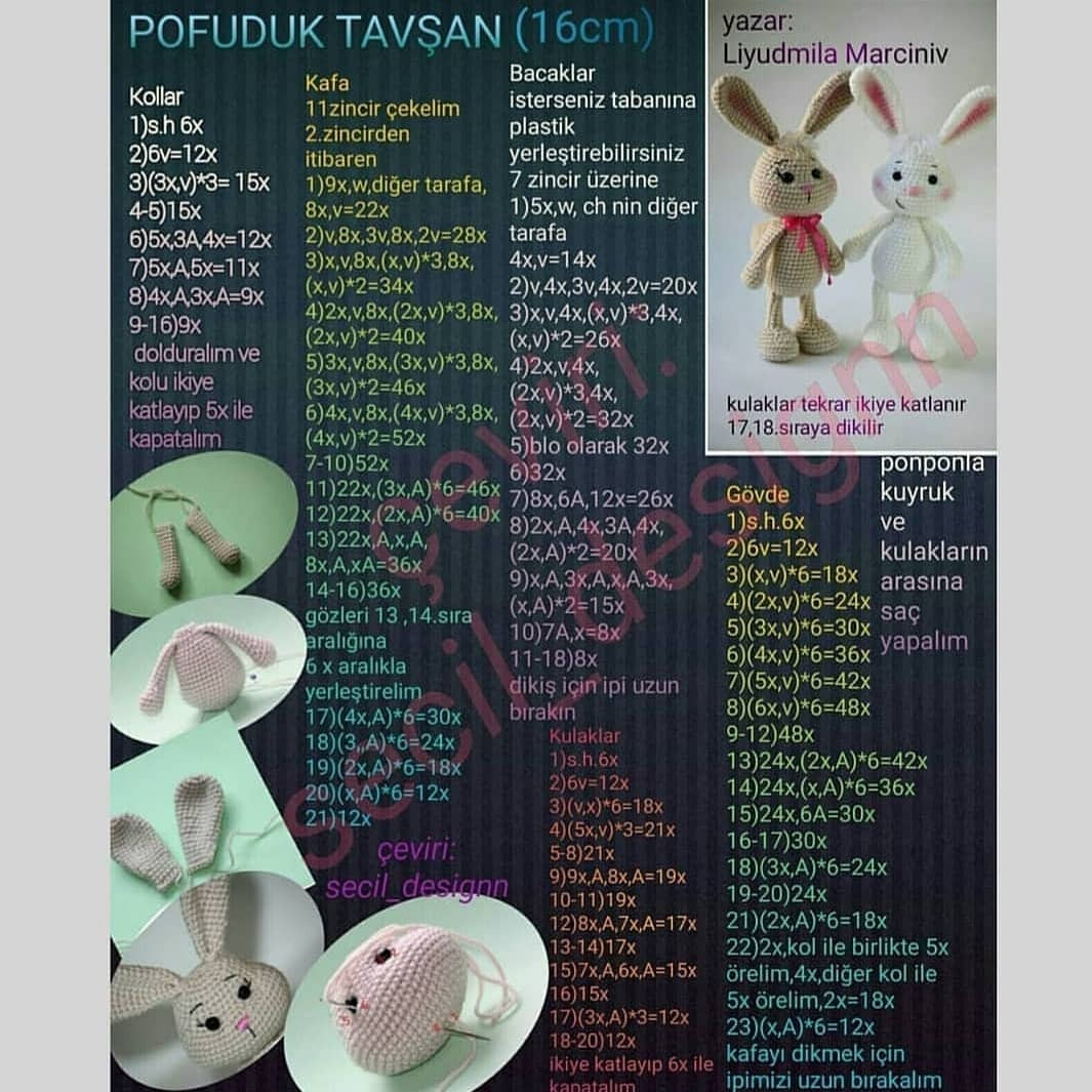 Amigurumi Tavşan Çiftinin Sevimli Örgü Tarifi
