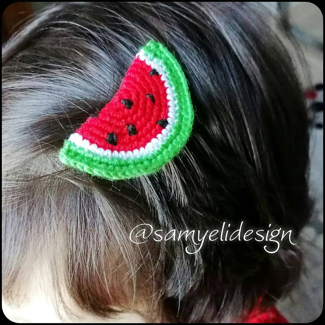 Avokado Şeklinde Tığ İşi Saç Tokası Nasıl Yapılır