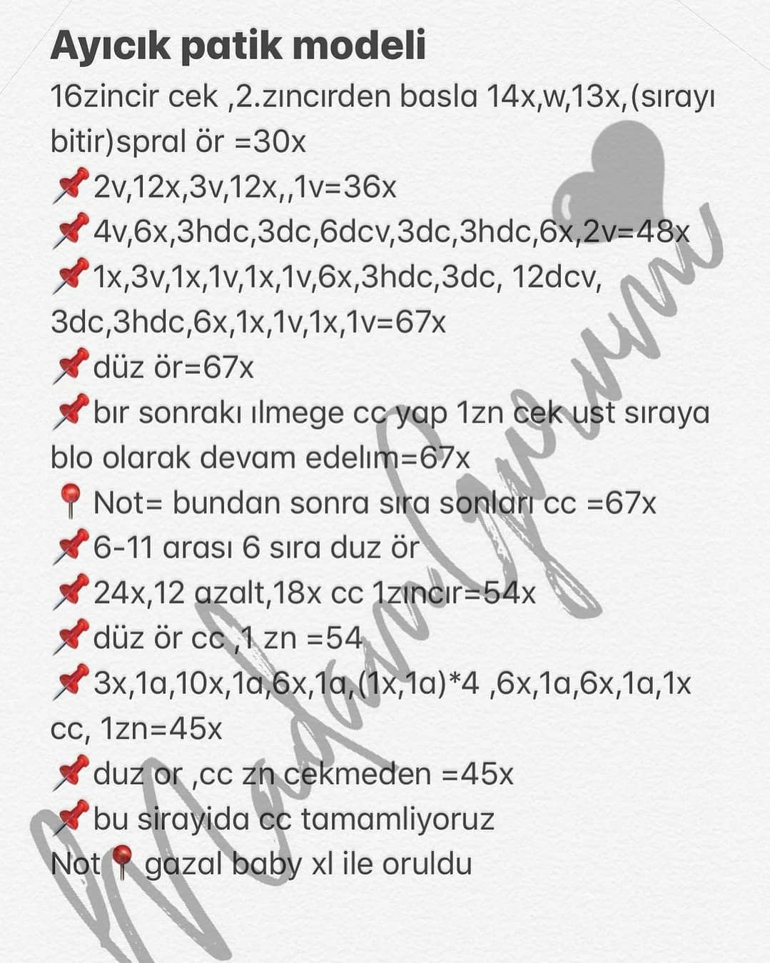 Ayıcık Desenli Bebek Patik Móc Len Tarifi