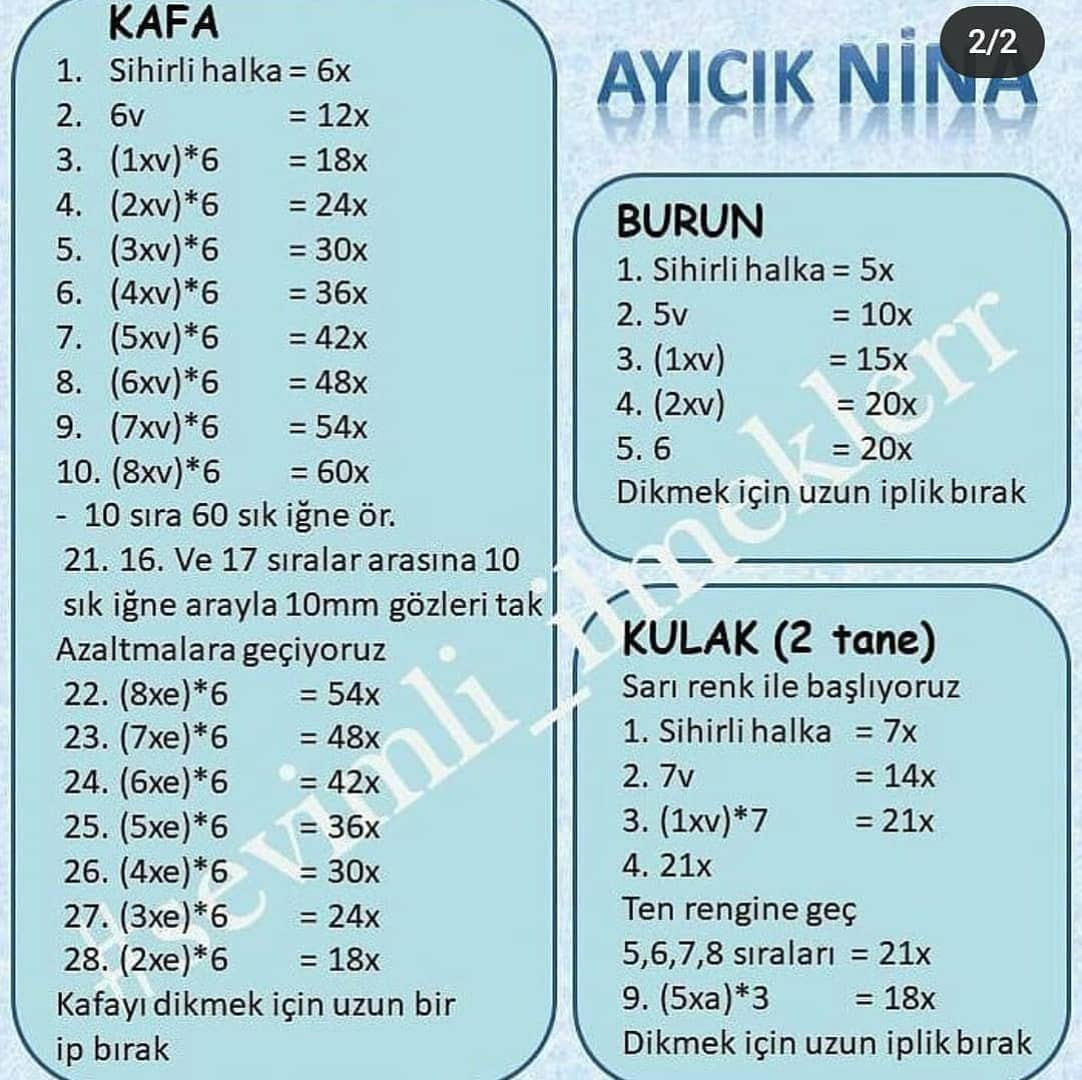 Ayıcık Nina ve Sevimli Elbiseleri: Tığ İşi Oyuncak Tarifi