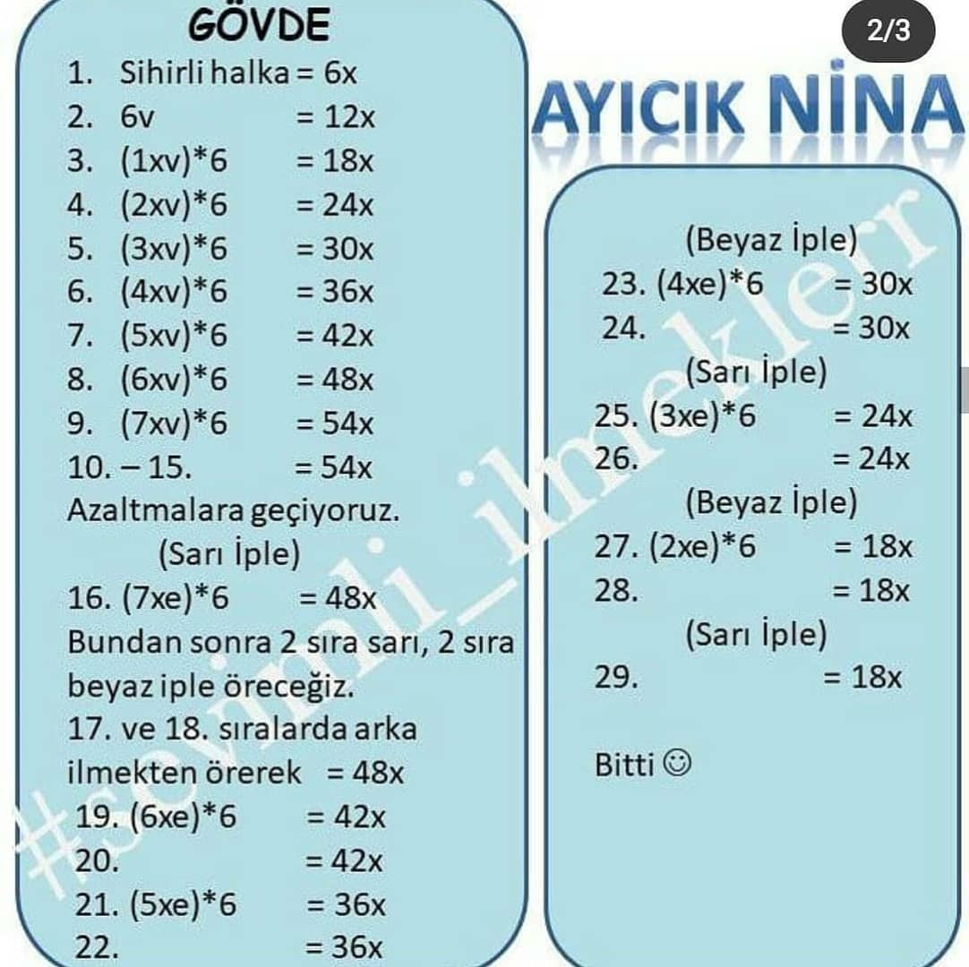 Ayıcık Nina ve Sevimli Elbiseleri: Tığ İşi Oyuncak Tarifi