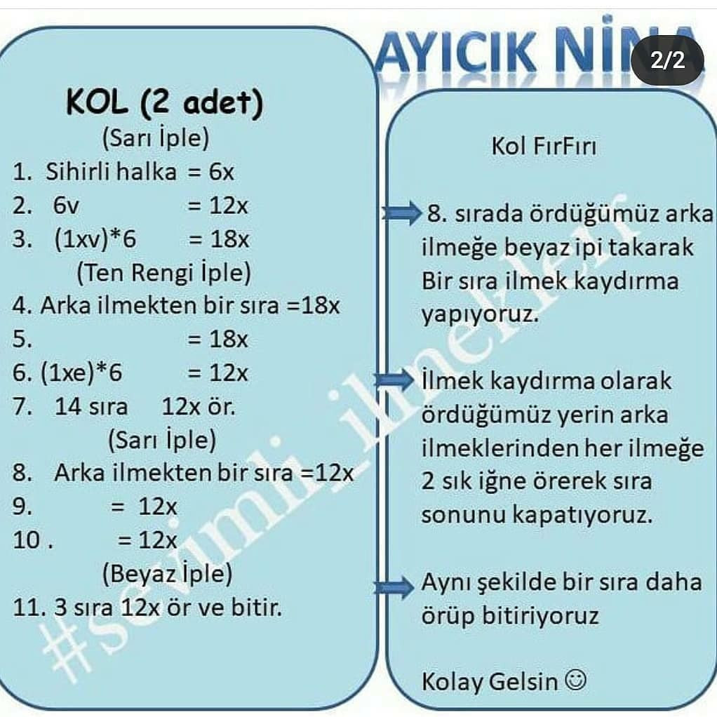 Ayıcık Nina ve Sevimli Elbiseleri: Tığ İşi Oyuncak Tarifi