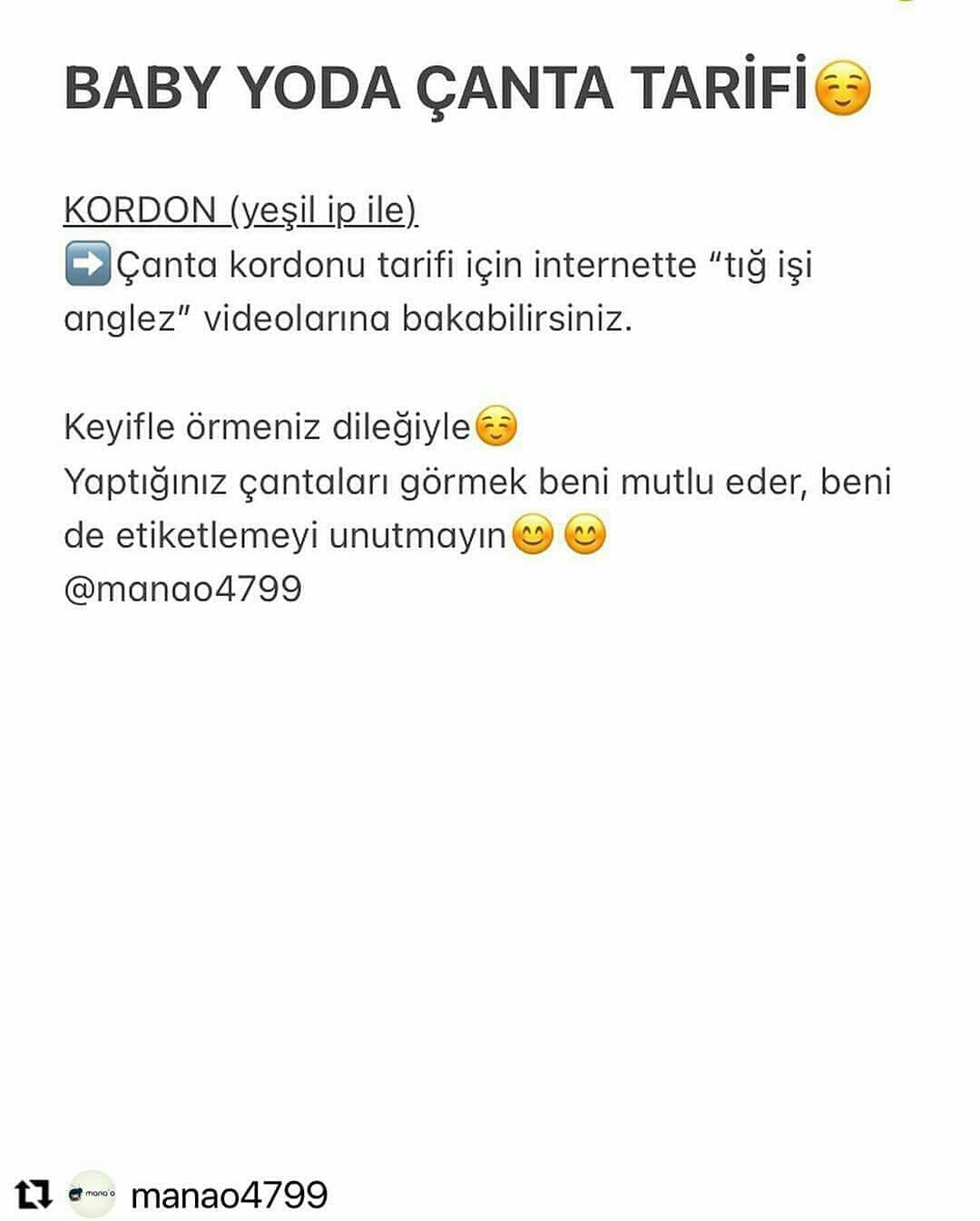 Baby Yoda Çanta: Ücretsiz ve Kolay Örgü Modeli